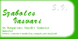 szabolcs vasvari business card